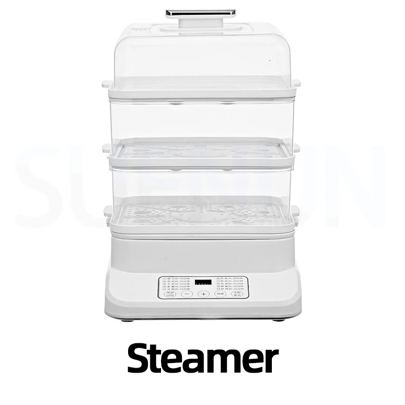 

Electric Steamer Household Integrated Multifunctional Steamer With Large Capacity And Timed Three Layer Steam Pot Electric Steam