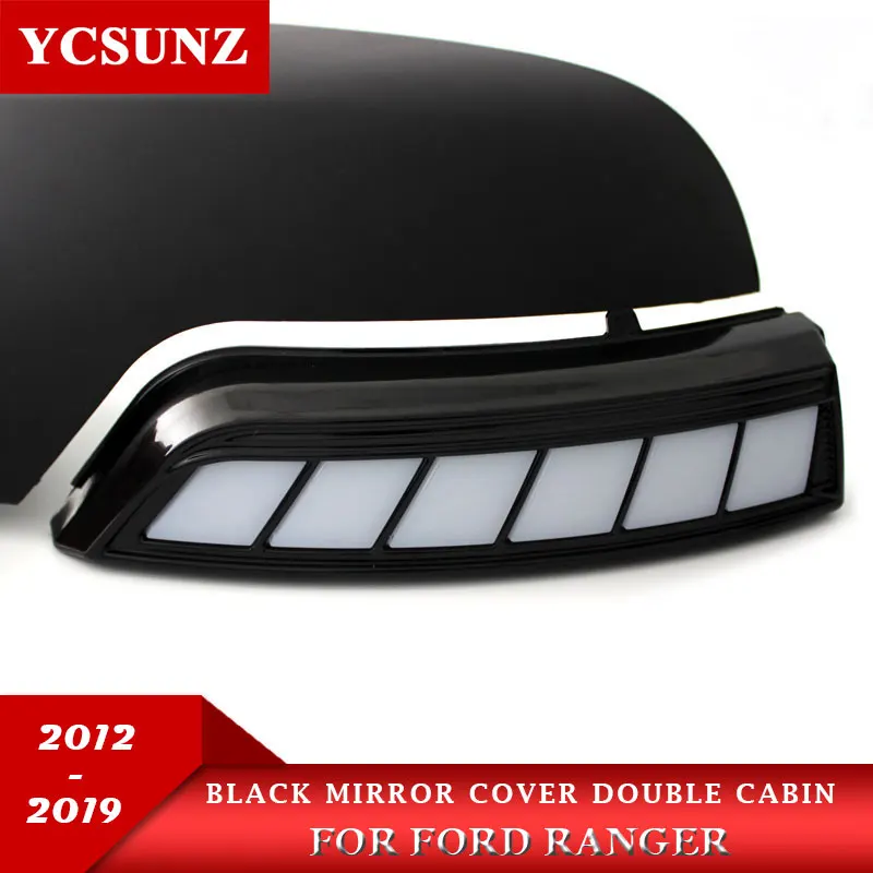 Running LED Mirror Covers For Ford Ranger 2012-2019 2020 T6 T7 T8 Wildtrak Double Cabin with lights 2021