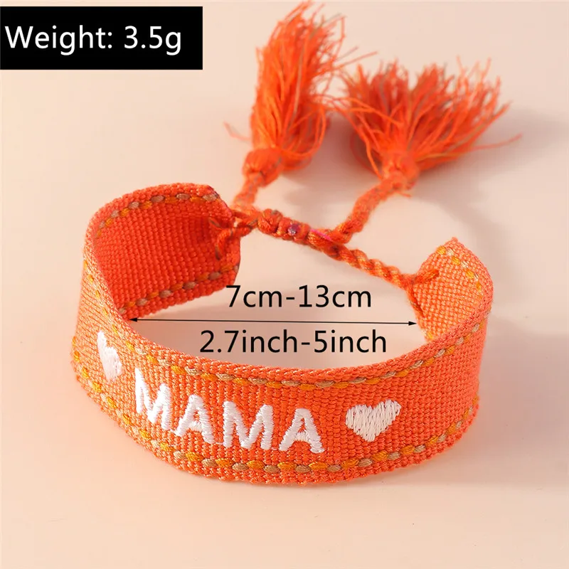 Neue Boho verstellbare gewebte Seil Armbänder Armreif Stickerei geflochtene Quaste beste Mutter Mama Armbänder für Muttertag Schmuck Geschenke – Detail 13