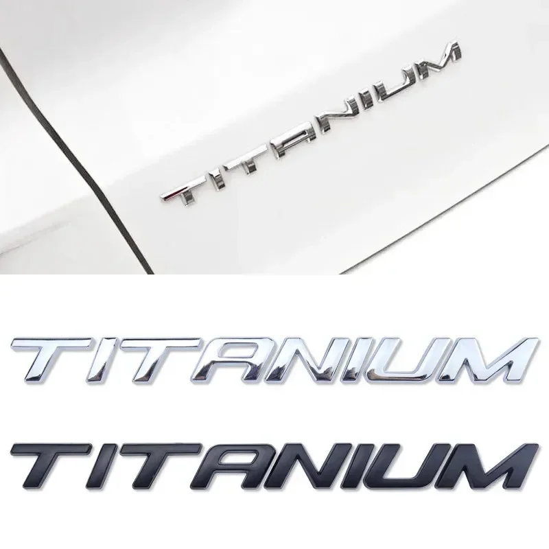 1Pcs x Chrome Black TITANIUM Rear Boot Badge Emblem For Ford Ecosport Fiesta Focus Mondeo Edge Escape Kuga Galaxy Sticker