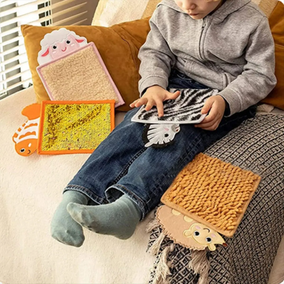 Stable- Sensory Mats Animal Theme Sensory Tiles Assorted Textured Sensory Walls Panel Sensory Disorder Toys