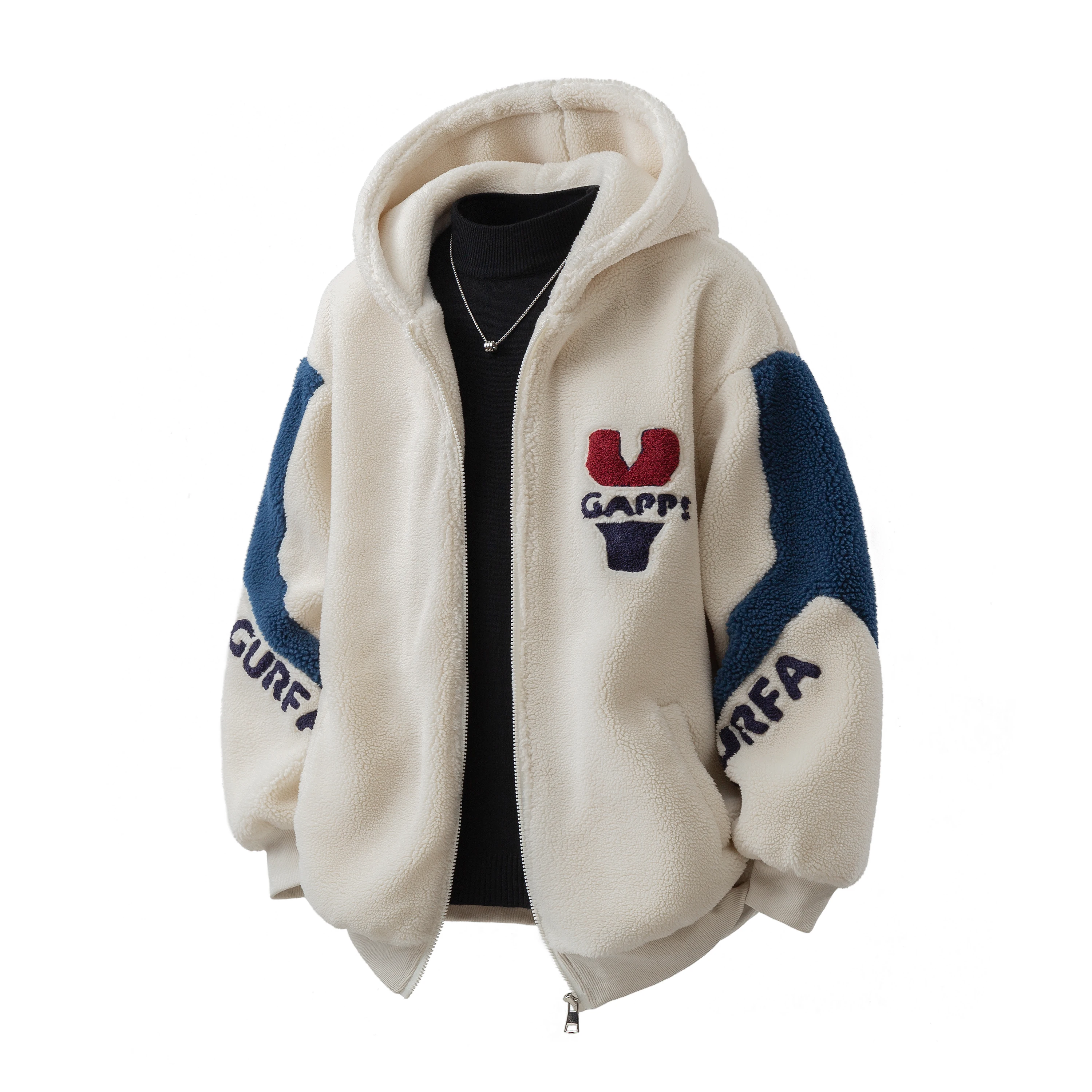 

Осенне-зимняя плюшевая теплая куртка, модная повседневная куртка с капюшоном на молнии, новые свободные мужские и женские куртки.