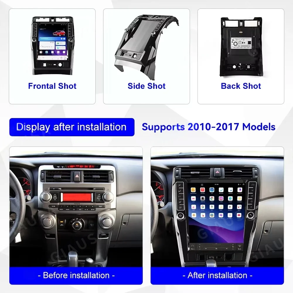 

Автомагнитола Android 13 4K с вертикальным экраном для Toyota 4Runner 2009-2022, 2023, беспроводной CarPlay, 4G WiFi, DSP, AHD, высокое разрешение
