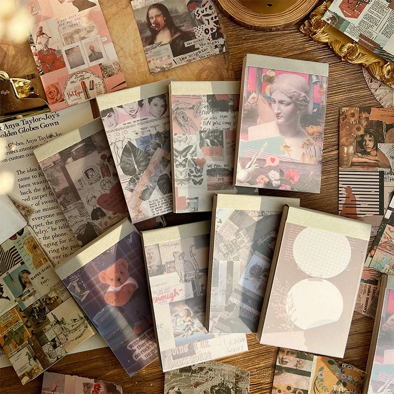 Vintage Non Sticky Journal Sticky Notes Romantic Notes Series DIY Material Paper Collage Pad