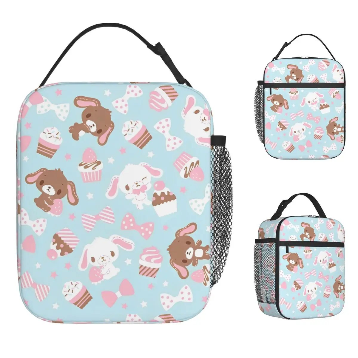 Bolsas de almuerzo con aislamiento de conejo de azúcar, bolsa más fresca reutilizable Contenedor de comida Sugarbunnies, bolsa de almuerzo de alta capacidad, bolsa de comida, Picnic