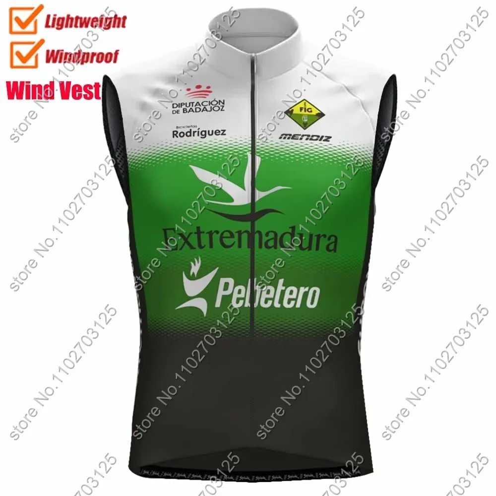 Extremadura Pebetero 2024 Team Wind Vest Cycling Jersey Sleeveless Red Windproof Lightweight Retro ind Vest MTB Maillot Ropa