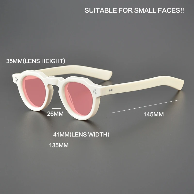 Vintage Polarized Acetate Sunglasses Men Quality Retro Designer Small Sunglasses Women UV400 Handmade Luxury Brand Eyewear