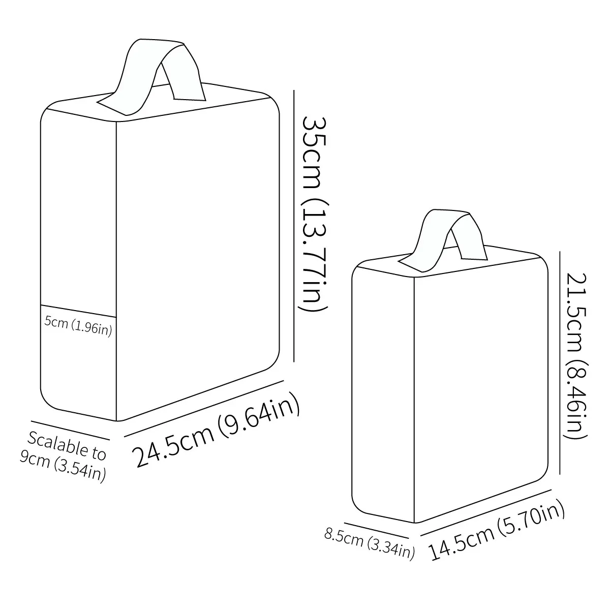2 Buah Tas Penyimpanan Portabel Tahan Air Poliester 100% Pakaian Bayi Tas Organizer Perjalanan Kacamata Kosmetik dengan Dua Ritsleting