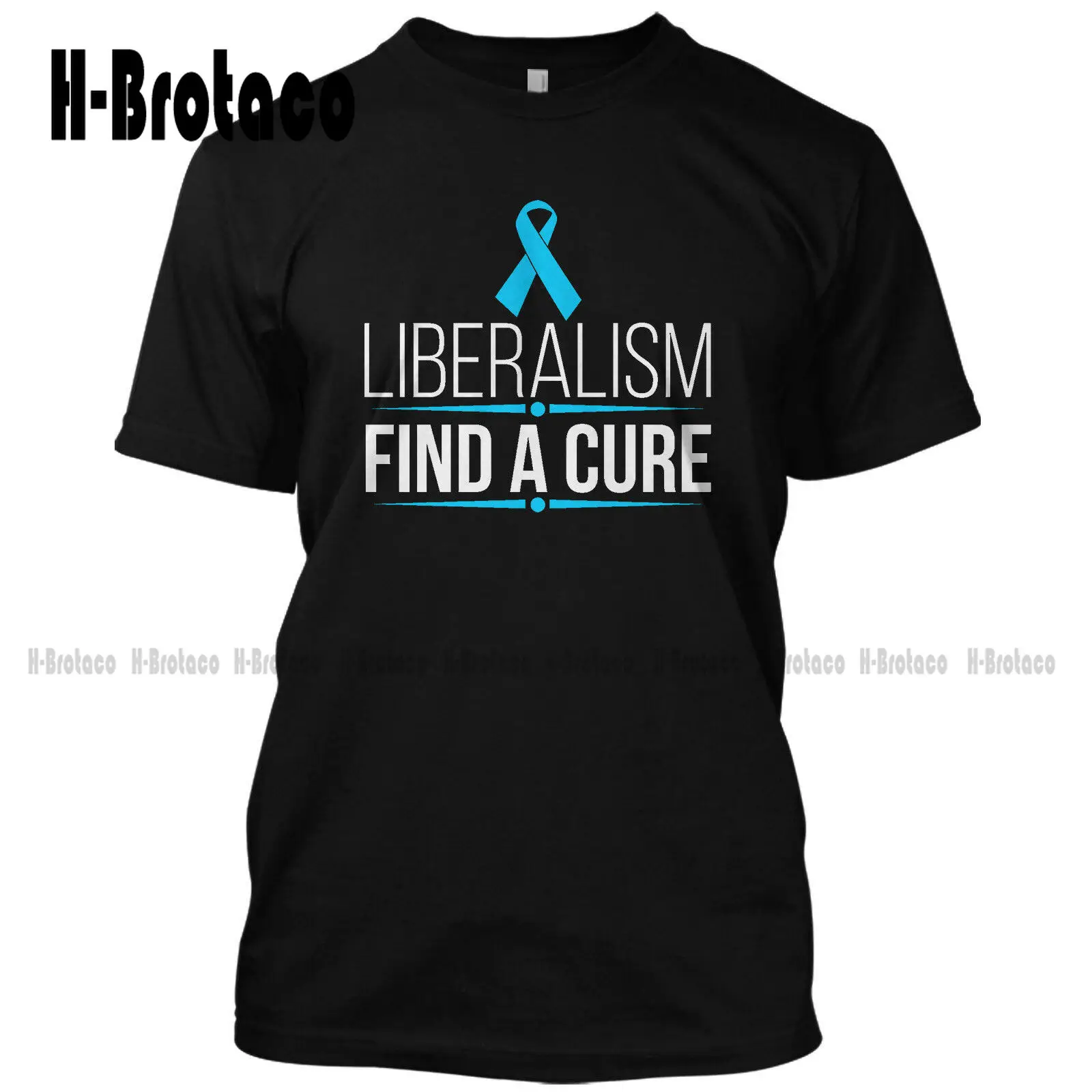 Liberalism Find A Cure Funny T Shirt Graphic Tee Brown T Shirt Outdoor Simple Vintag Casual T Shirts Xs-5Xl Make Your Design