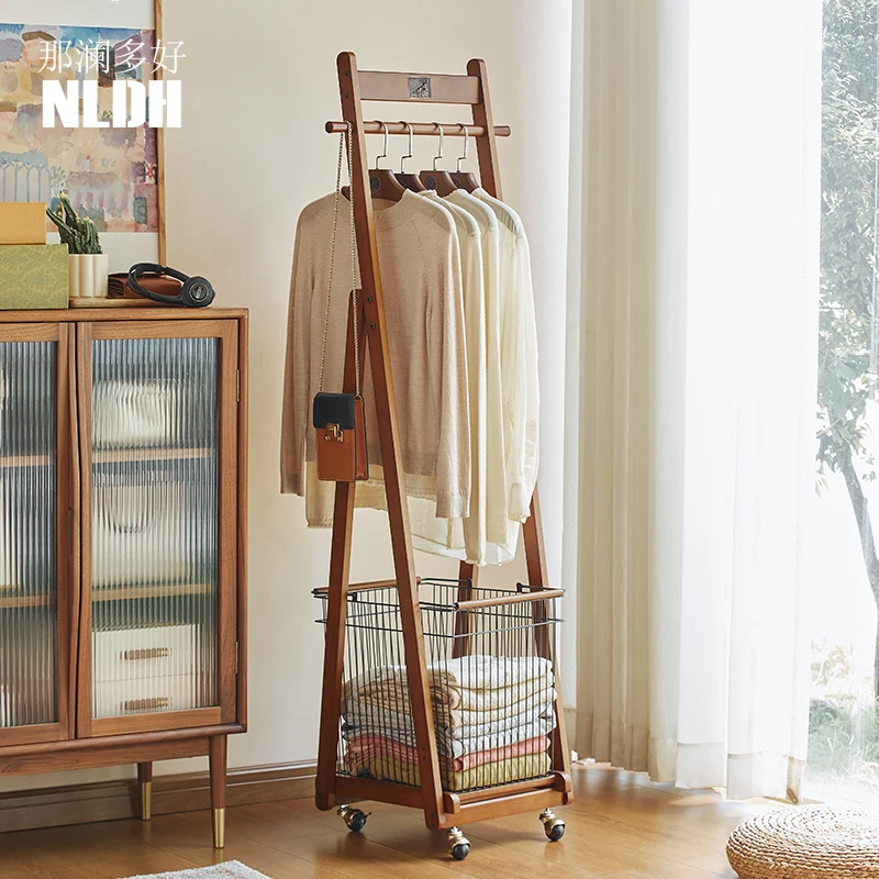 

Solid wood removable coat rack, small vertical hanger in the corner of the bedroom