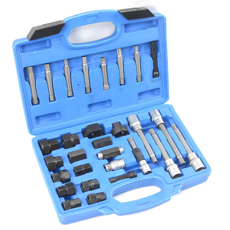 30pcs Alternator Repair Tool Alternator Freewheel Pulley Puller Removal Socket Tool Kit XC8730