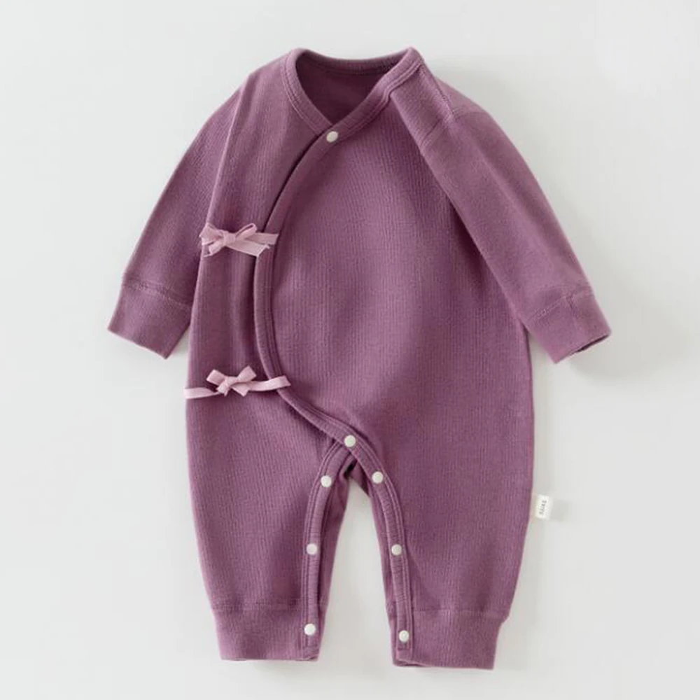 

Baby Onesies Girl Long Sleeve Romper Cotton Solid Color Newborn Baby Clothes Spring Fall Winter Baby Boy Jumpsuits 0 6 Months