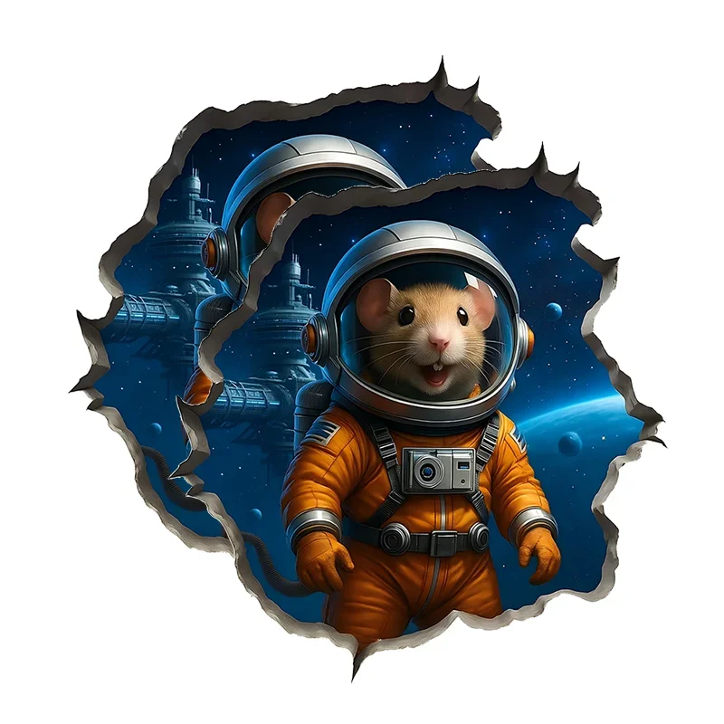 

Наклейки на автомобиль/дом в виде мыши, забавные 3D-стикеры, виниловые наклейки на бампер, 2 шт., 5 дюймов