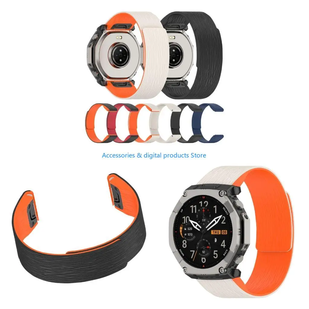 

77JD Silicone Watch Band 26MM Quick Release Soft Straps Waterproof Strong Replacement Watch Straps for Watch Ultra2