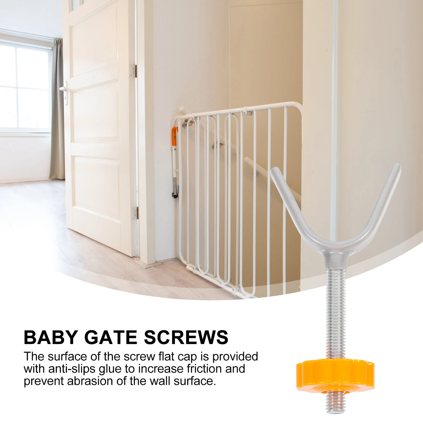 

4pcs Safety Gate Guardrail Parts Y-Shaped Tops Bolts Indoor Fence Accessories Durable Easy Install Stairway Handrail Screws For