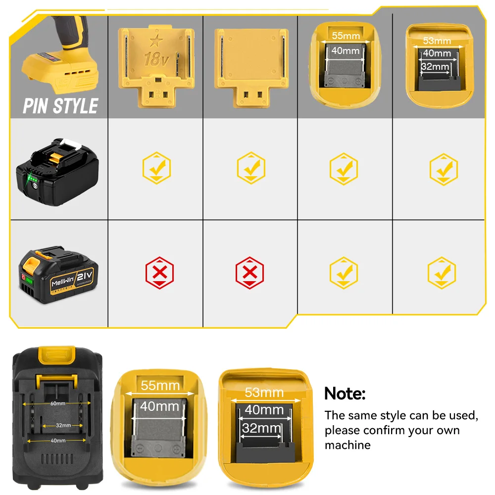 MELLWIN 21 فولت بطارية ليثيوم قابلة للشحن Pack15000 مللي أمبير بطارية حزمة لماكيتا 18 فولت بطارية دبوس الحفر الكهربائية/أداة السلطة