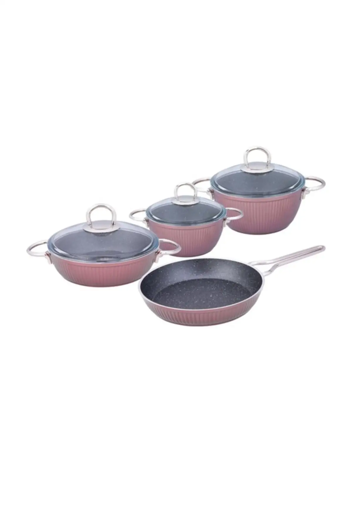 

DOLBOVI Line 7 piece granite Cookware Set roseware Set