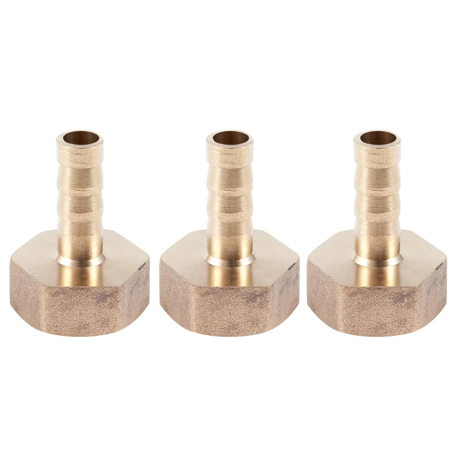 

3 Pcs 1/2 BSP Female Thread 8mm Air Pneumatic Gas Hose Barbed Fitting Gold