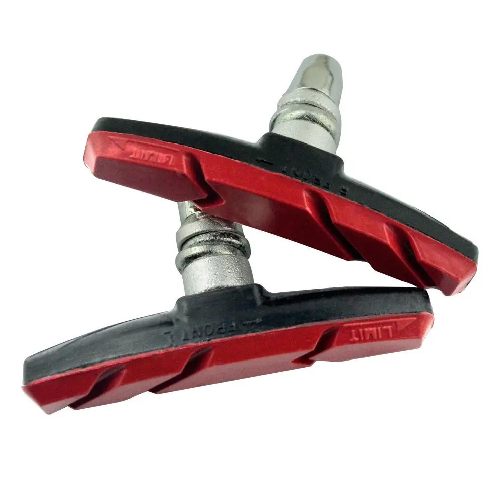 A Pair(2 Pcs) Durable Bicycle Silent Brake Pads Cycling V Brake Holder Pads Shoes Blocks Rubber Pad for Long-lasting Performance