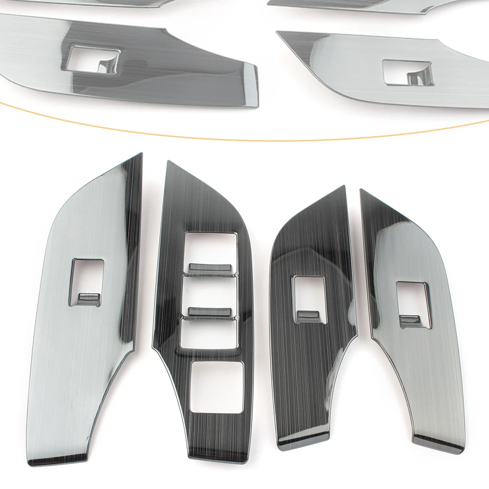 4Pcs/Set Car Interior Window Lift Panel Switch Molding Decoration Cover Trims For Toyota RAV4 2019 2020 2021 2022 2023 2024