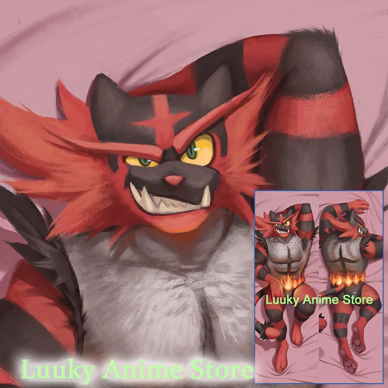 

Dakimakura Anime incineroar Furry Double Sided Print Life-size Body Pillow Cover