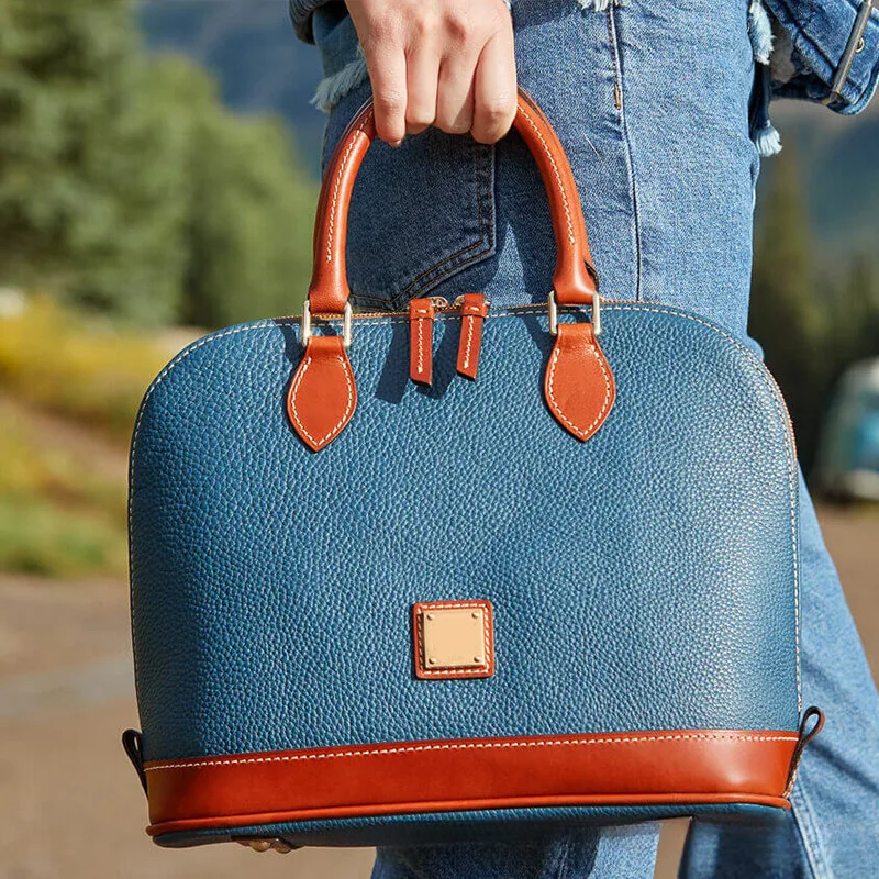 

2025 New European and American Retro Lychee Pattern Handheld Crossbody Shell Bag Fashion Shoulder Bag