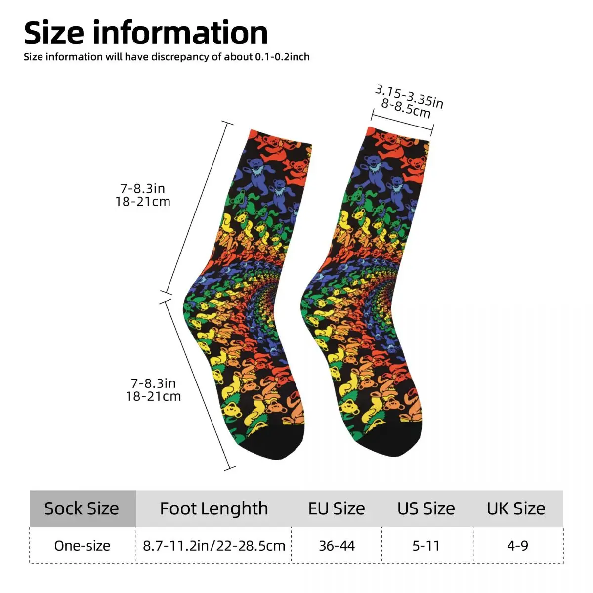 Bear Socks Shopping 3D Print Boy Girls Mid-calf Sock