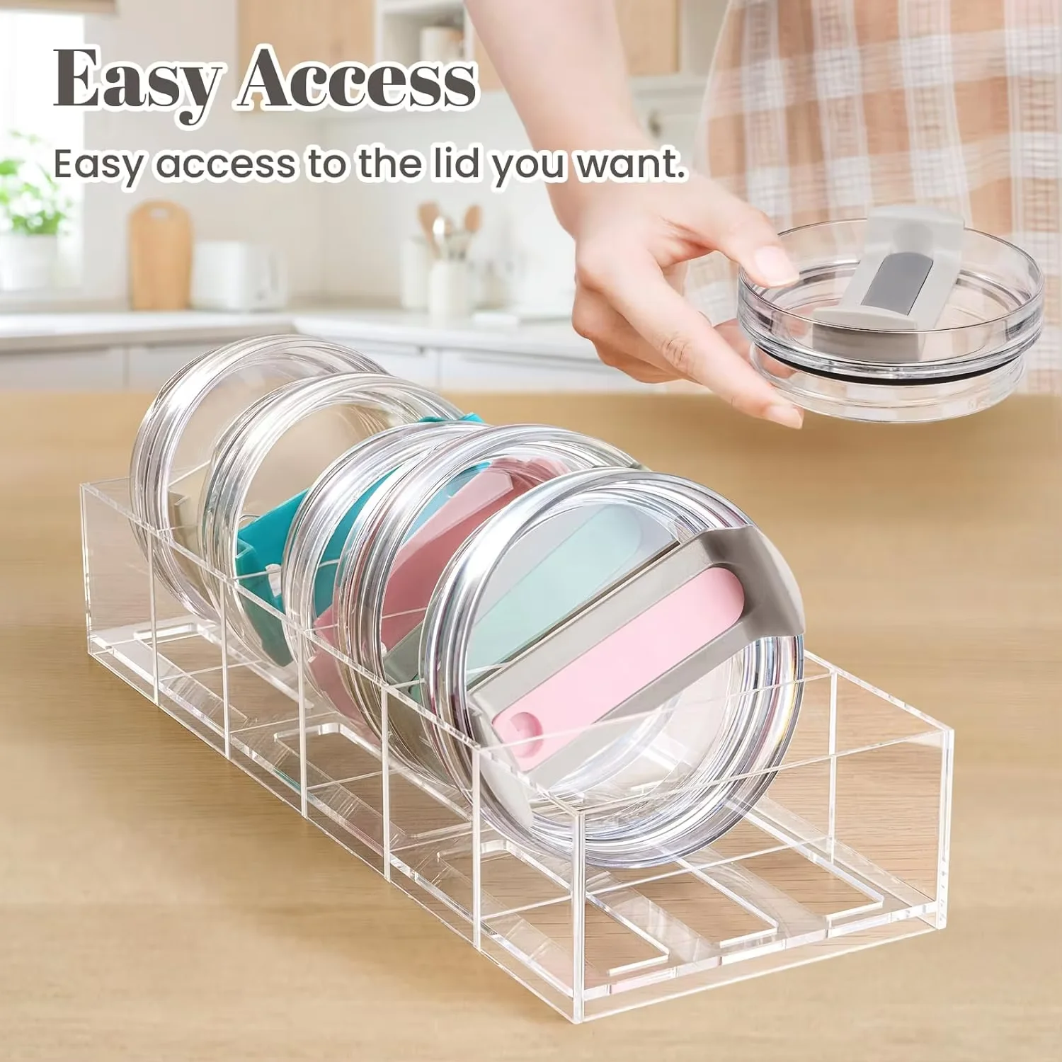 Tumbler Lid Organizer Accessories Cabinet Pantry Kitchen Organizers  Bins Holder for 40 oz Tumbler