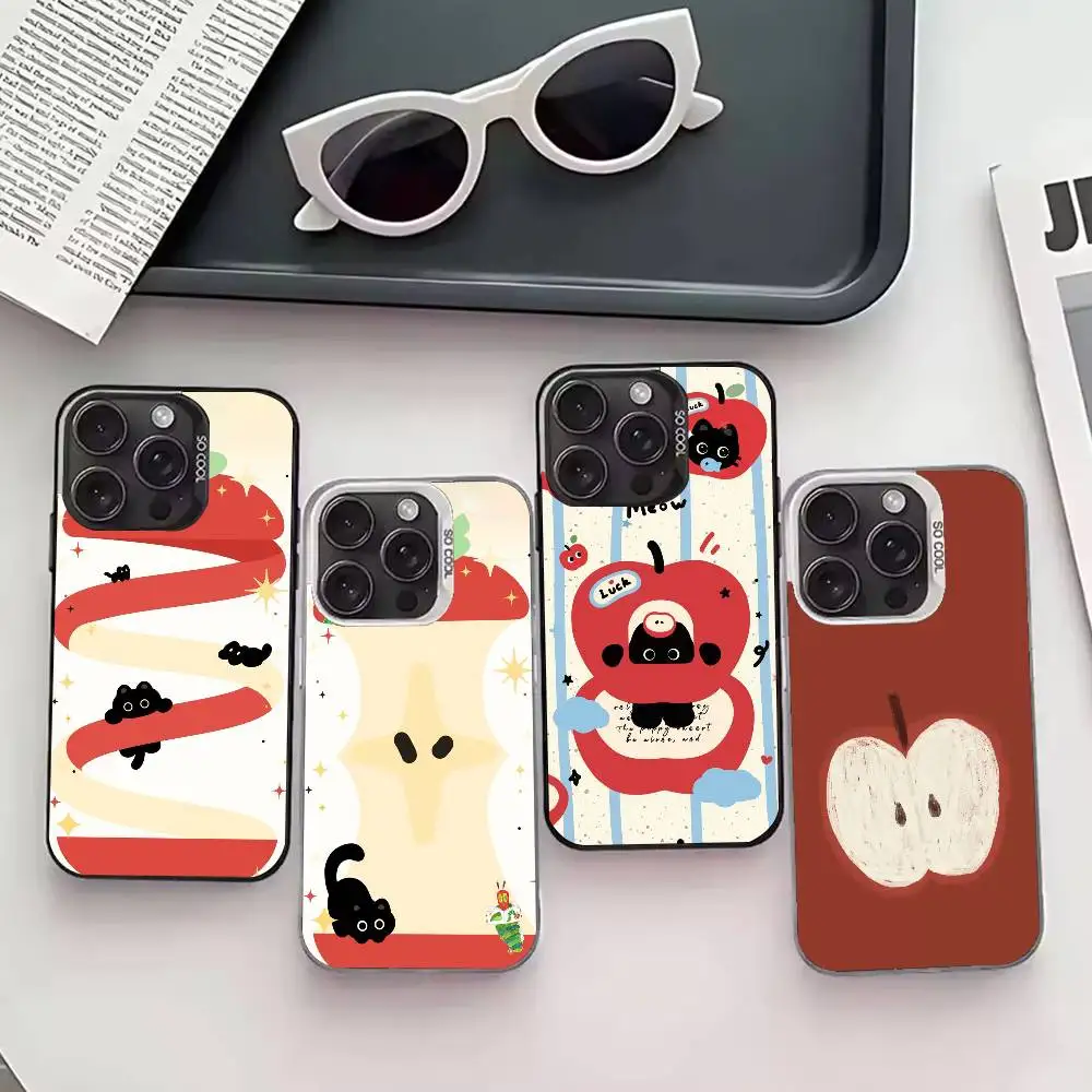 

Green A-apples red A-apples Phone Case For iPhone 17,16,15,14,13,12,11 Plus,Pro Max,XS,Colored silver phone case