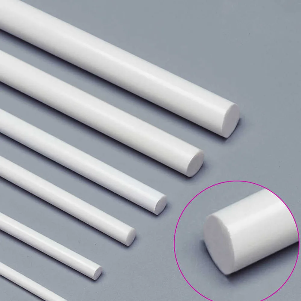 1/5/50Pcs 0.5/0.8/1/1.5/2mm ABS Round Pipe Tube Bar Length 250/500mm Solid Plastic Hard Rod for Building Structure Model