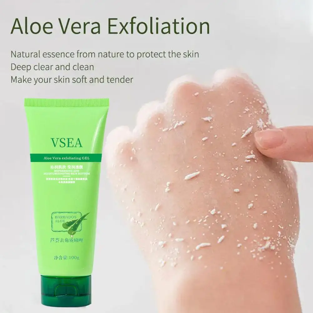 Aloe Vera Gel pengelupas kulit wajah, Gel Eksfoliasi Wajah produk pemutih minyak Kecantikan penyegar tubuh perawatan pelembab Q8U4