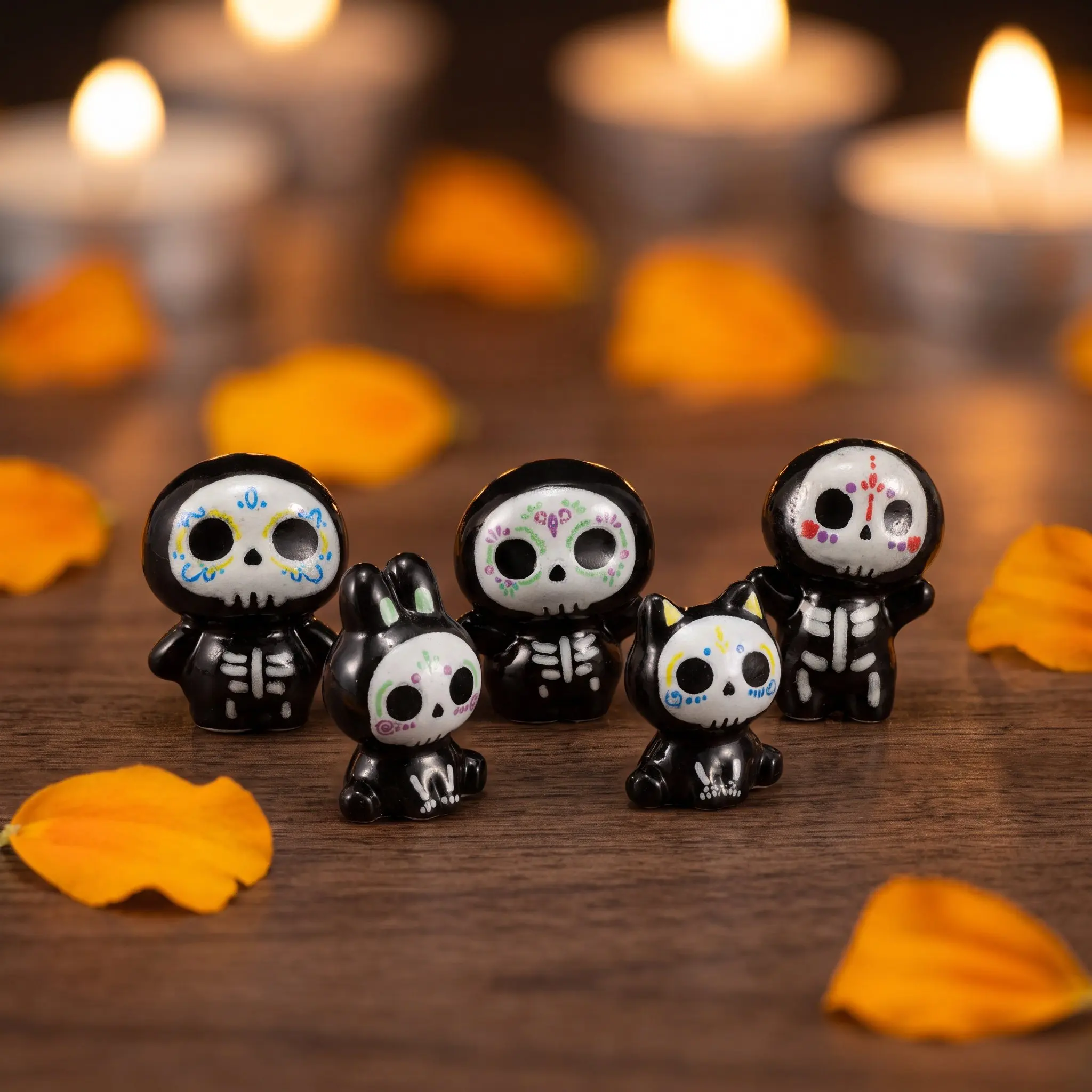30pcs Halloween mini funny ghost figurine desktop decoration DIY Jewelry pendant Accessories resin micro landscape decorations