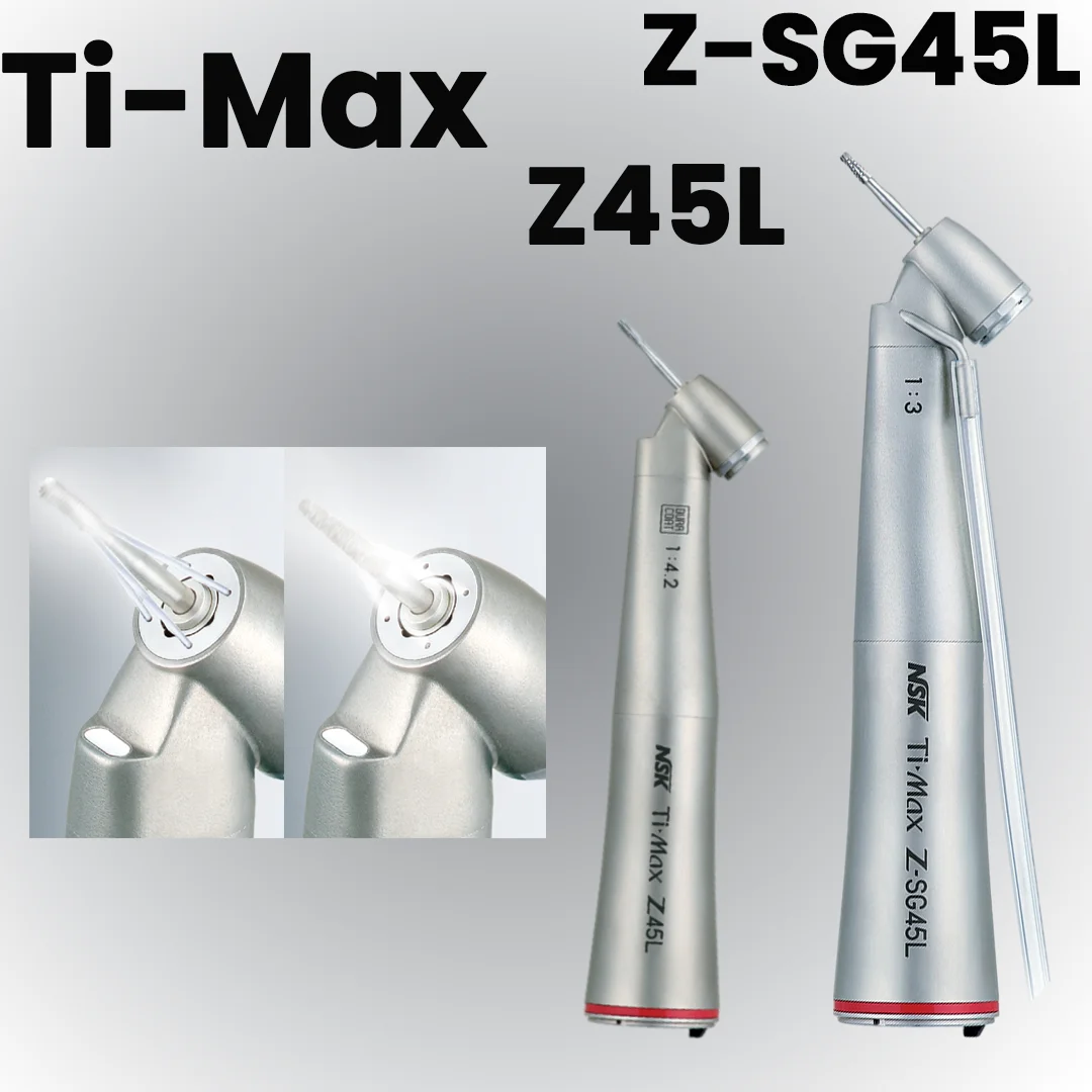 NSK Ti Max Z45L Dental 45 Degree Surgical Handpiece Dentistry 1:4.2 Air Turbine Contra Angle Handpiece Increasing Speed Red Ring