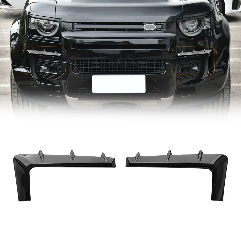 

Fog Light Eyebrows Strips Sticker Lip Diffuser Spoiler Front Bumper Splitter for Land Rover Defender 2020 -2025 Body Kit