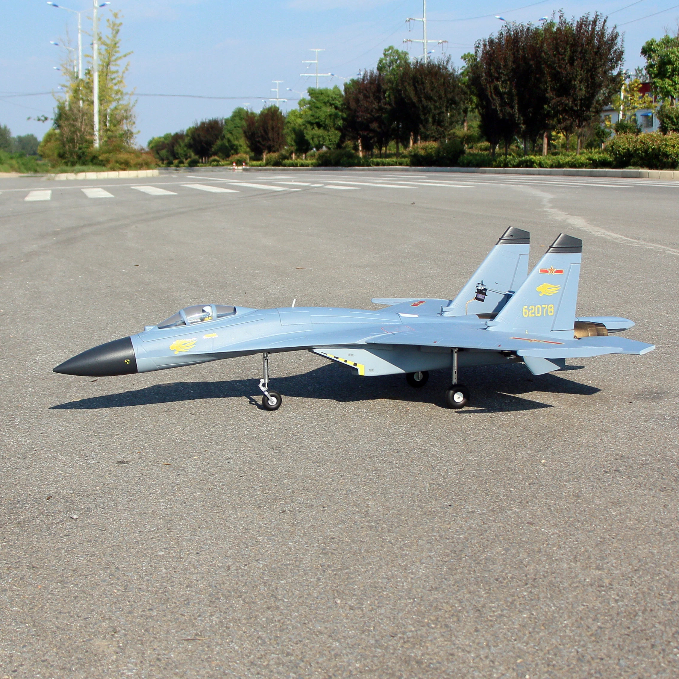6 CH FlyFans SU-27 J11B Gray Painting Twin 64mm RC EDF Jet PNP/KIT/KIT With Servos Version Plane