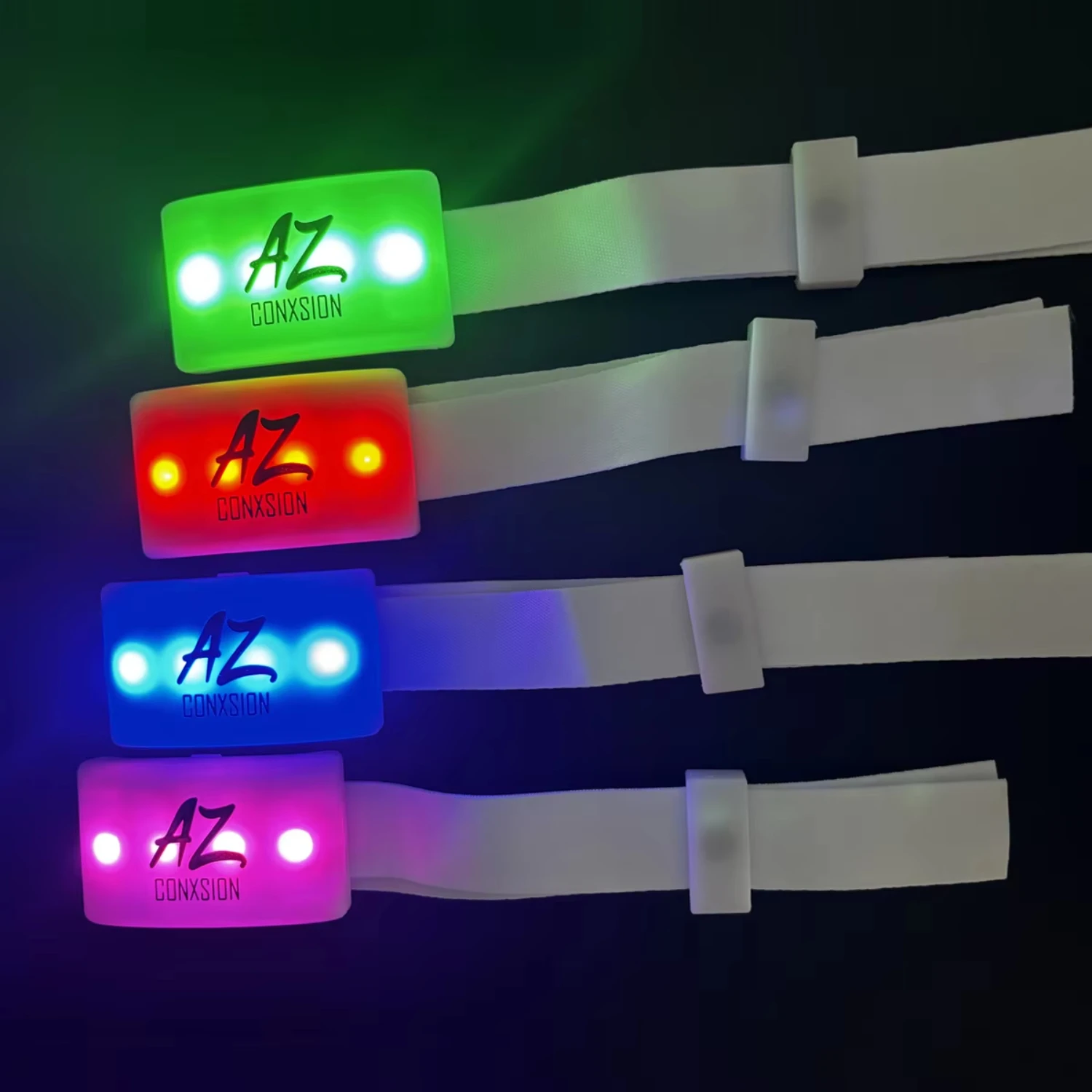 12pcs Personalized  Control Glowing Adjustable Light Up Luminous NFC Rfid  Promotional Led Bracelets Fabric Wristbands