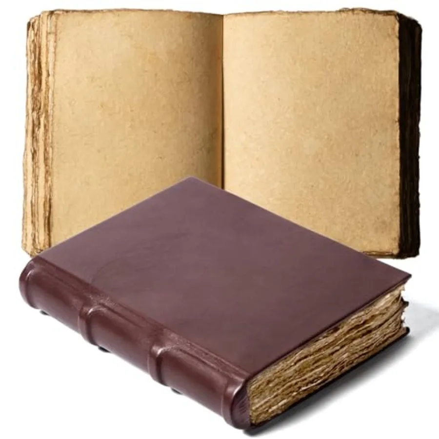 

Блокнот в твердом переплете, винтажный кожаный дневник с бумагой с рваным краем, дневник для женщин, дорожный дневник, ежедневник, кожаный блокнот