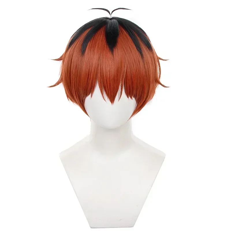 

Anime Frieren Beyond Journey‘s End Stark Cosplay Wig Double color matching Red Black Short hair Free cape Halloween role playing