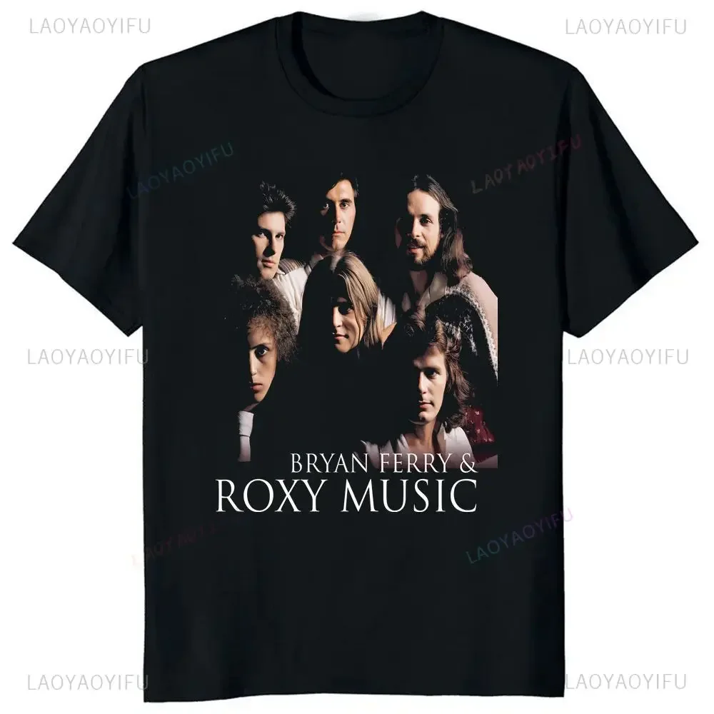 Vintage ROXY MUSIC Band Printed T-shirt Summer Harajuku Short Sleeved Unisex Shirt Graphic Oversized T-shirt