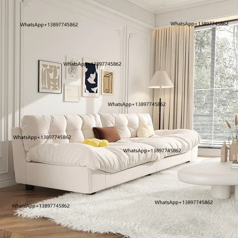 Peiqi ضوء فاخر كريم الغيوم غرفة المعيشة أريكة سرير Xxl الحد الأدنى عيد الميلاد الأريكة مستقيم الراحة أريكة Inflavel غرفة نوم الأثاث #1