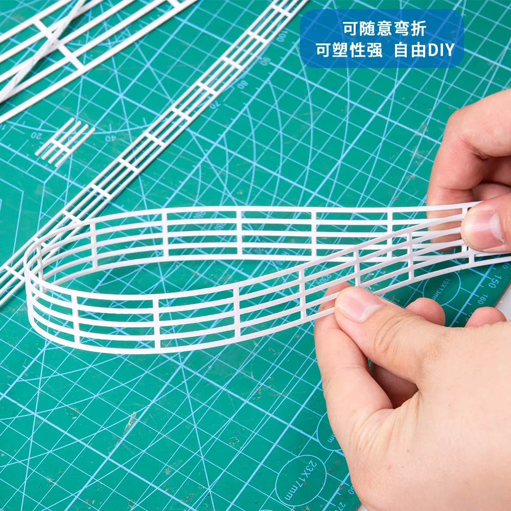 Modelo de cerca de plástico para corrimão em miniatura, 2 peças, para layout de trem ferroviário diy/paisagem de mesa/cenário de fazenda/diorama