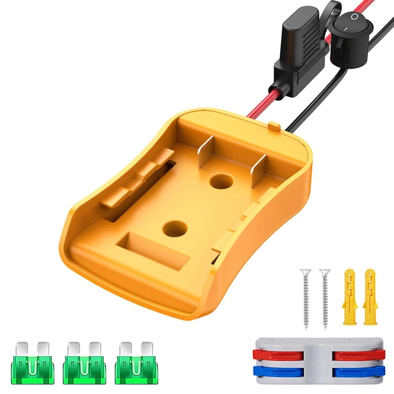 Power Wheels Adapter For Dewalt 20V Battery, Power Wheels Battery Converter Kit With Fuse, Switch, Wire Terminals, Durable