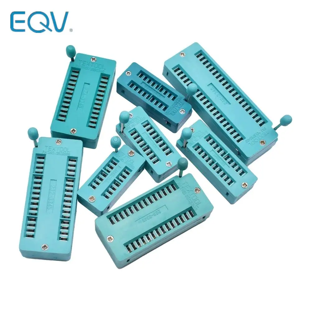 1pcs/lot 14 16 18 20 24 28 32 40 P Pin 2.54 MM Green DIP Universal ZIF IC Socket Test Solder Type IC lock seat zif socket