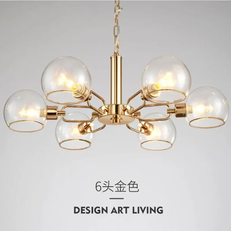 Nordic modern iron herringbone branch pendant light glass ball bubble living room restaurant bedroom bar hanging lighting E14