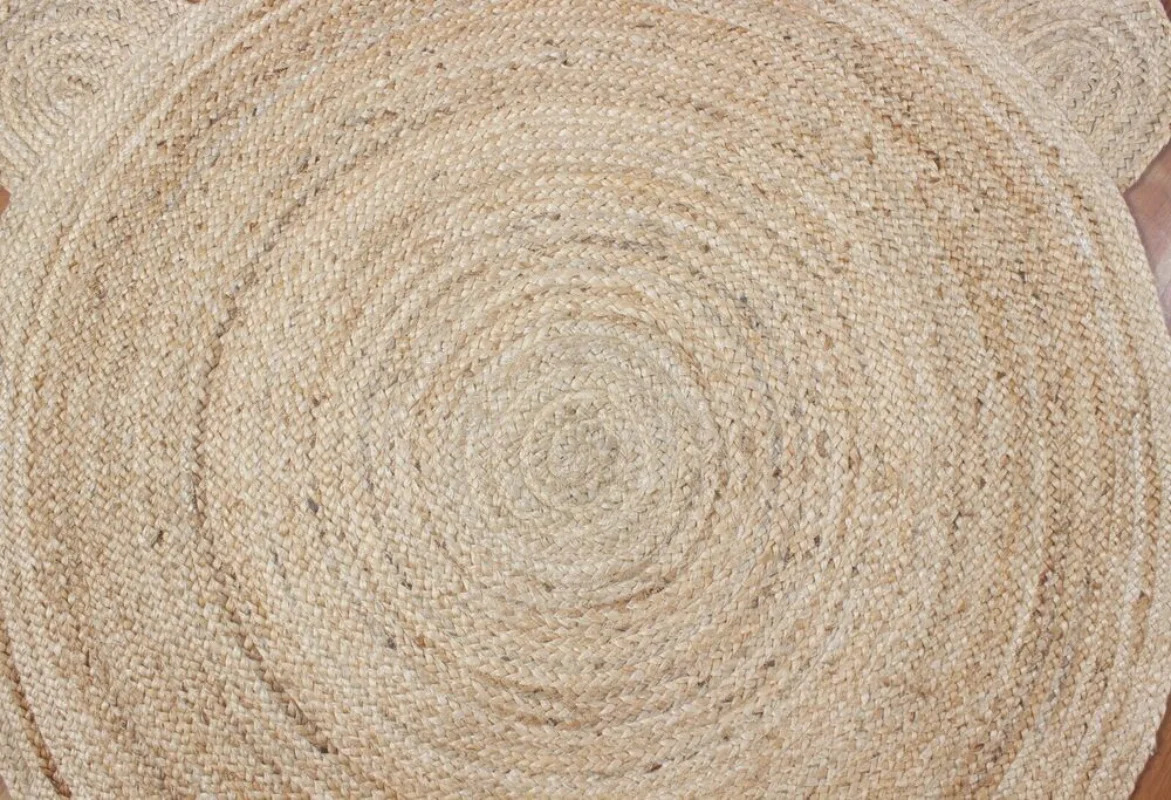 Round Area 100% Jute Rug Rustic Look Braided Area Runner Rug Carpet Doormat Rugs for Bedroom