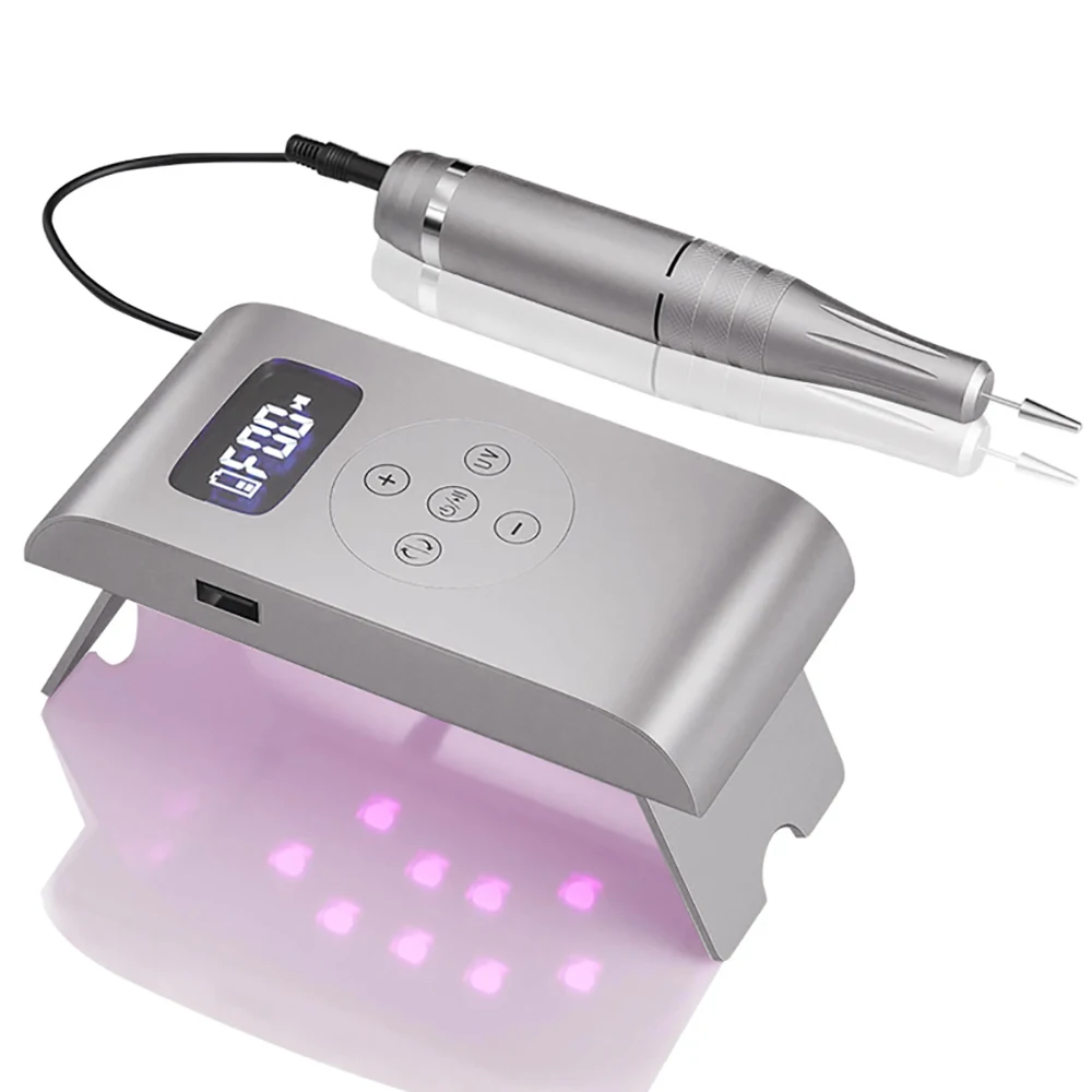 Portátil Nail Drill Machine, lâmpada LED UV, secador de unhas, polimento Manicure Device, 2 em 1