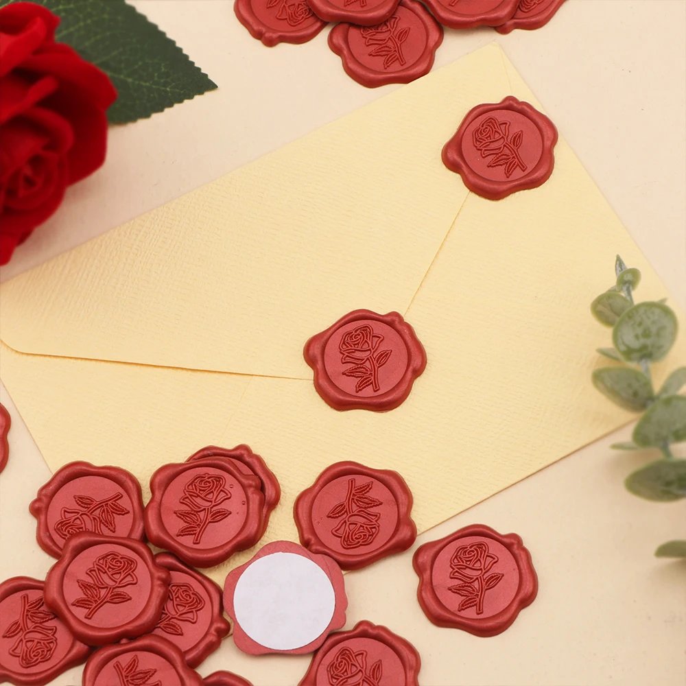 25pcs/set 3D Rose Flower Shape - Wax Seal Stamp Set 评论和价格