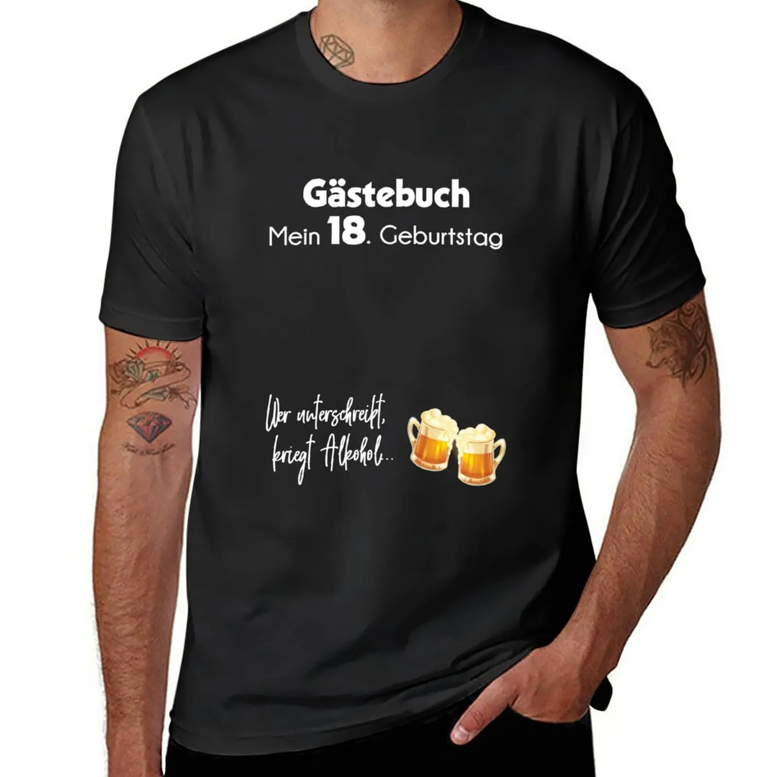 

New 18 Jahre Gstebuch 18. Geburtstag Geschenk Alkohol Party T-Shirt cute tops sweat shirt slim fit t shirts for men