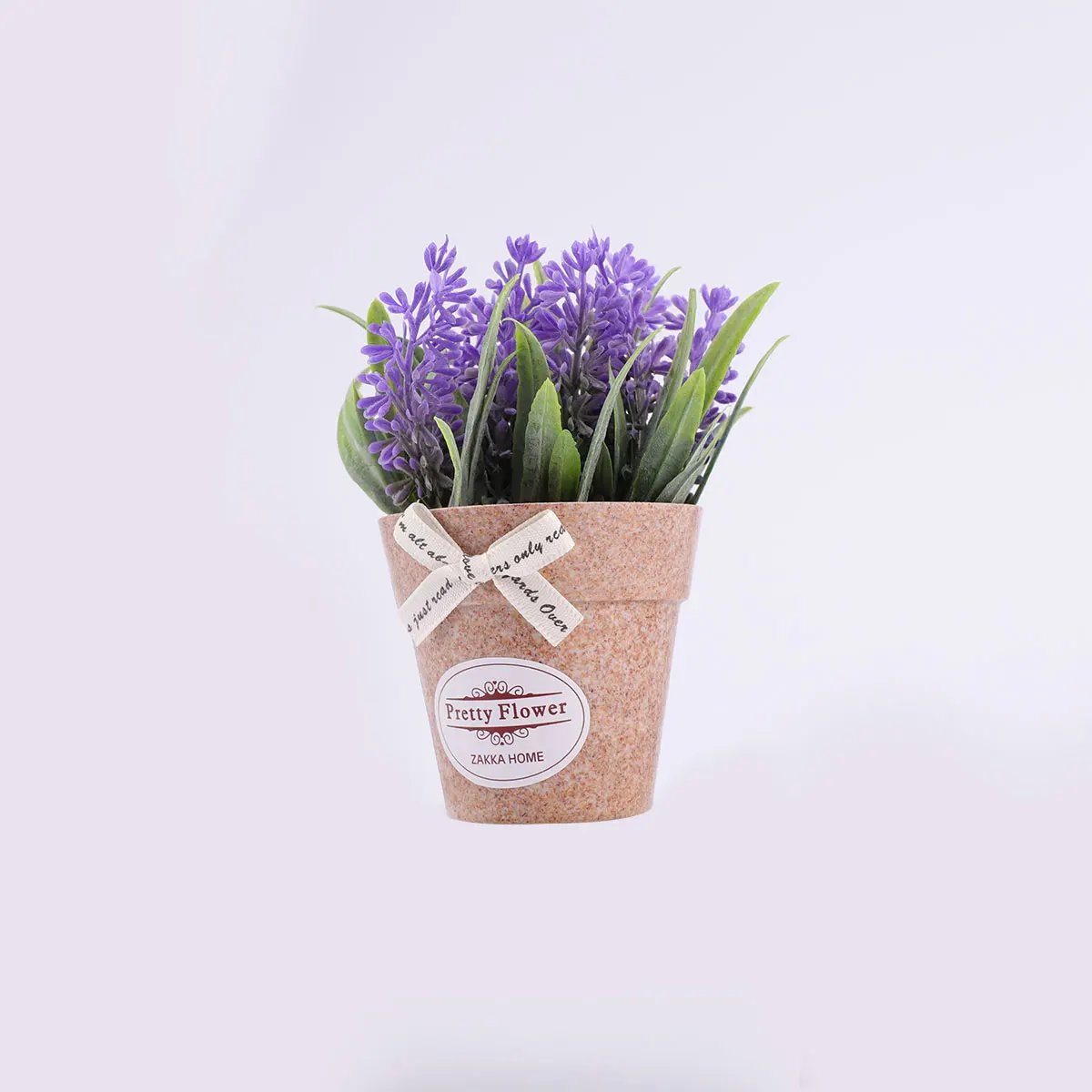 

Simulation Plant Ornament Artificial Bonsai Fake Basil Potted Bonsai Desktop Decoration Home Office School Car Purple