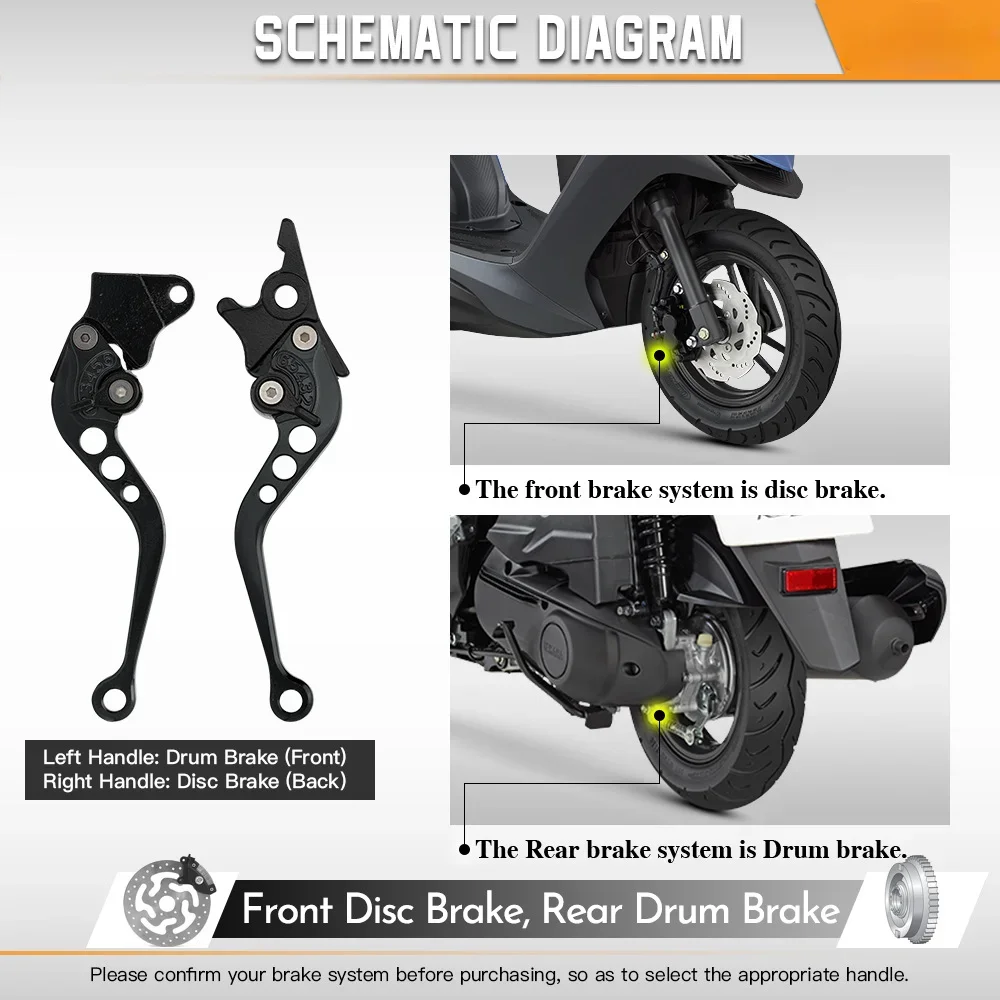Motorcycle Brake levers  Motorcycle Accessories Modified Horn Adjustable Hand Lever GY6 for Yamaha Honda Suzuki